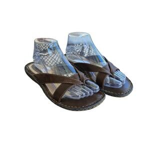 Canyon River Blues Leather Thong Sandal Brown Size 8